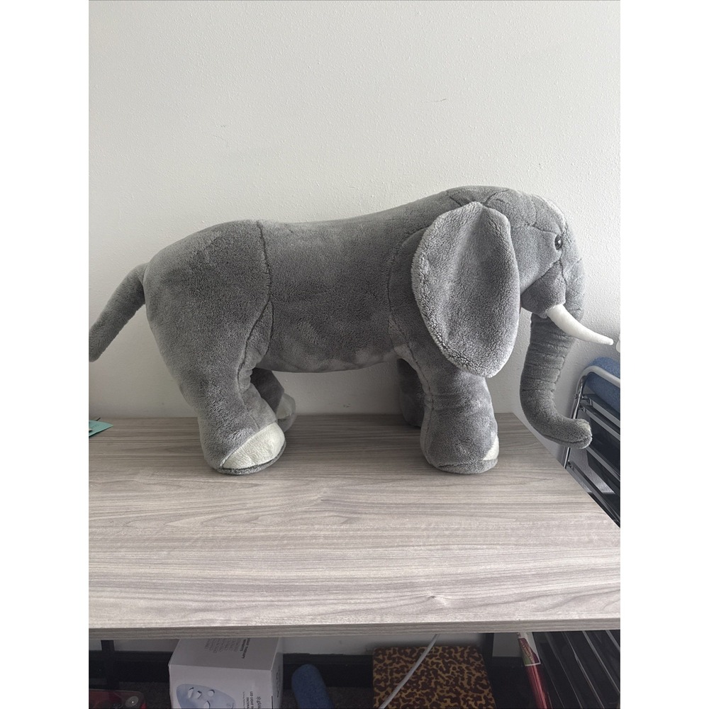Melissa & Doug 36" Wide & 17" Tall Giant Lifelike Elephant Plush Stuffed Animal